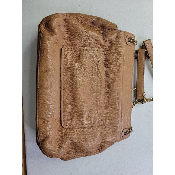 Tory Burch Marion Whipstitch Leather Saddle Convertible Chain Crossbody Tan Bag - Picture 9 of 16